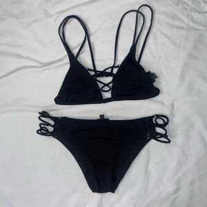 Women's L.A. Hearts Black Bikini Set Size Medium